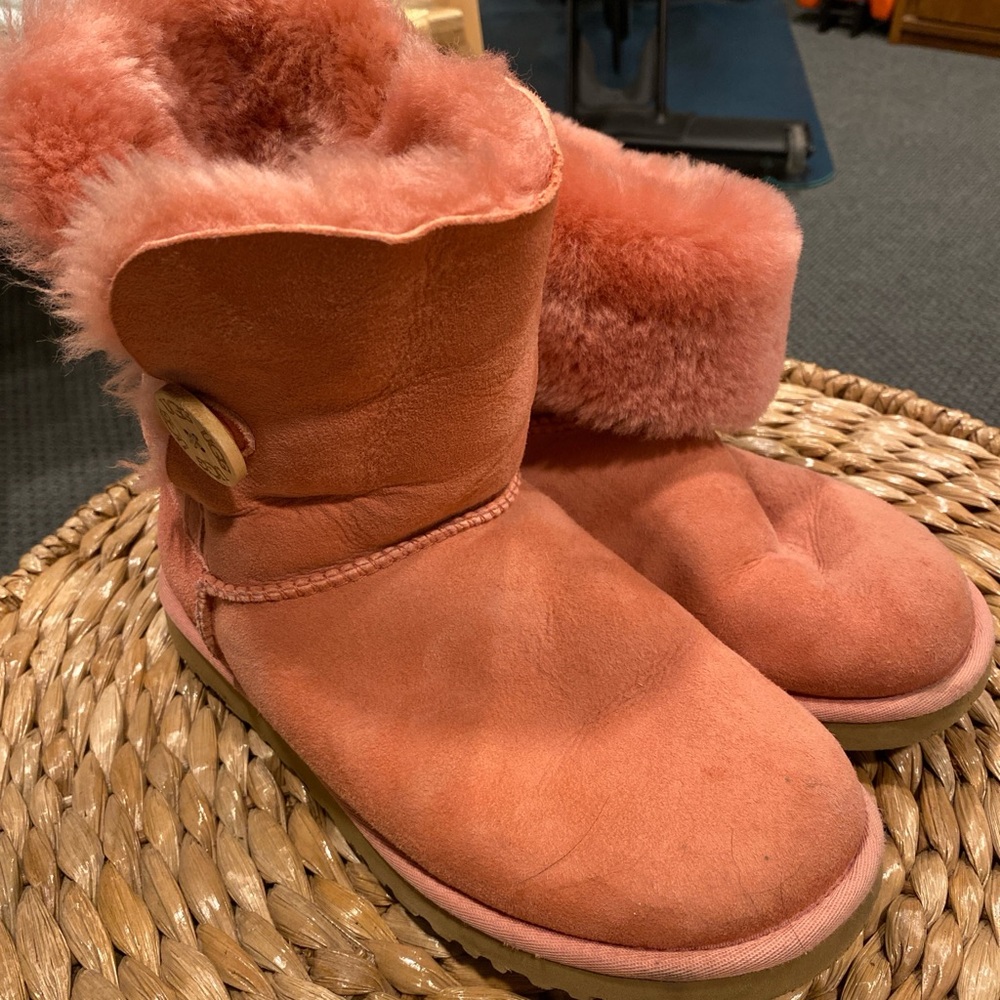 Ugg Bailey Button Pink Shearling Boots - women